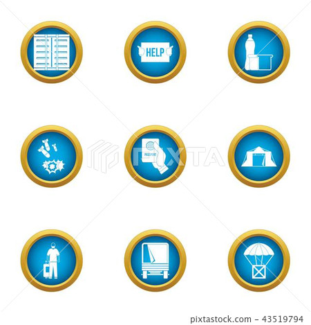 Helping hand icons set, flat style Helping hand icons set, flat style 43519794