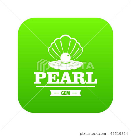 Pearl gem icon green vector Pearl gem icon green vector 43519824