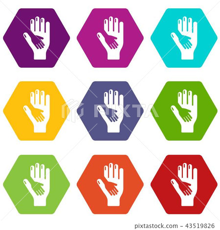 Caring hand icons set 9 vector Caring hand icons set 9 vector 43519826