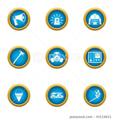 Fire protection icons set, flat style Fire protection icons set, flat style 43519831