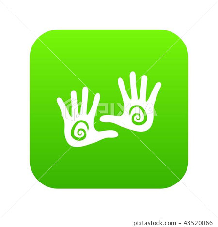 Hand icon green vector Hand icon green vector 43520066