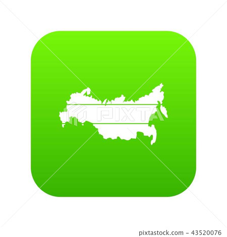 Map of Russia icon digital green Map of Russia icon digital green 43520076