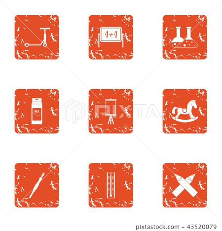 Evaluation icons set, grunge style Evaluation icons set, grunge style 43520079