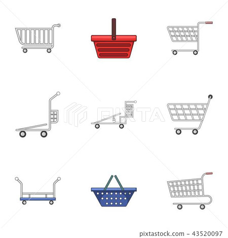 Wain icons set, cartoon style 43520097