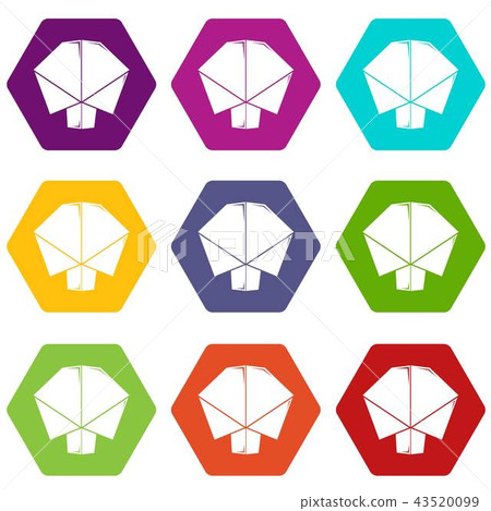 Origami tree icons set 9 vector Origami tree icons set 9 vector 43520099