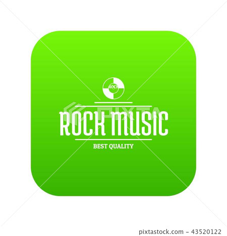 Quality rock music icon green vector Quality rock music icon green vector 43520122