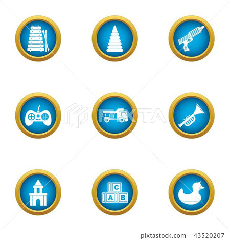 Game school icons set, flat style 43520207