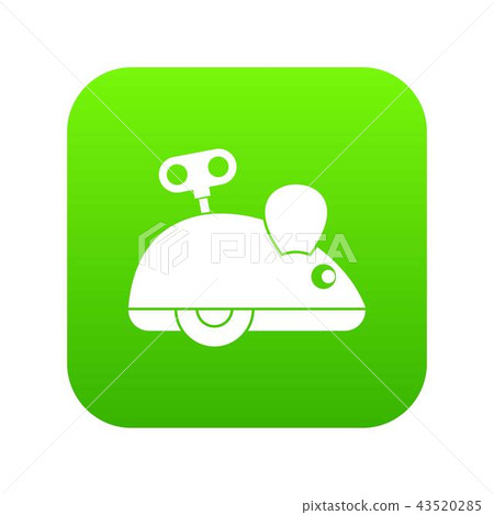 Clockwork mouse icon digital green 43520285
