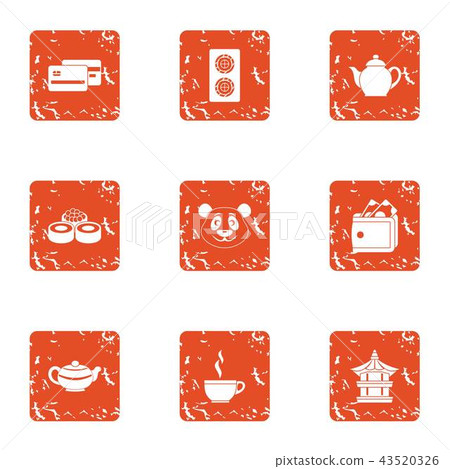 Refreshment icons set, grunge style Refreshment icons set, grunge style 43520326