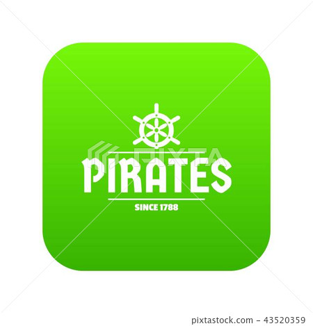 Pirate ship icon green vector 43520359