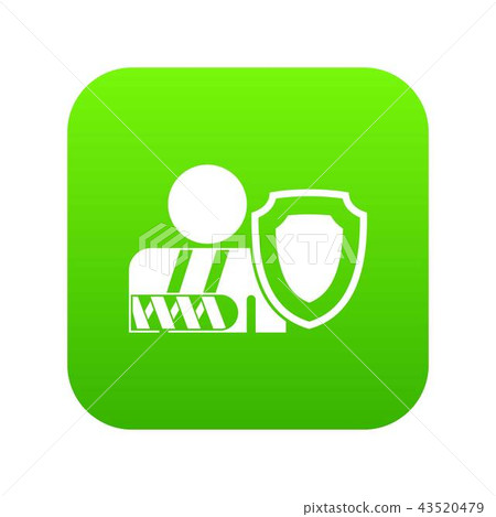 oken arm and safety shield icon digital green oken arm and safety shield icon digital green 43520479