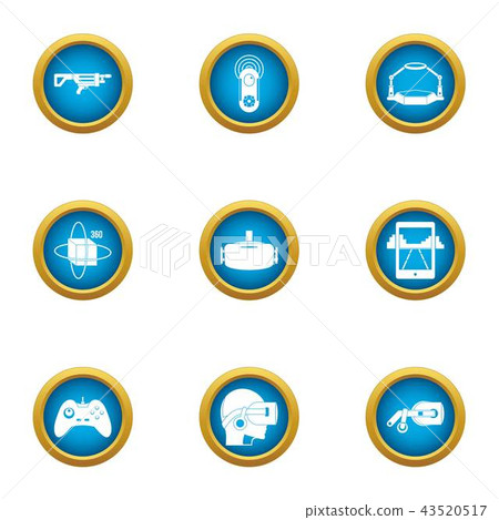 Online training icons set, flat style Online training icons set, flat style 43520517