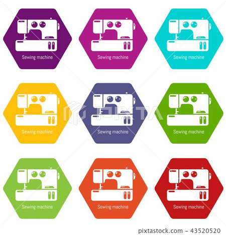 Sewing machine icons set 9 vector 43520520
