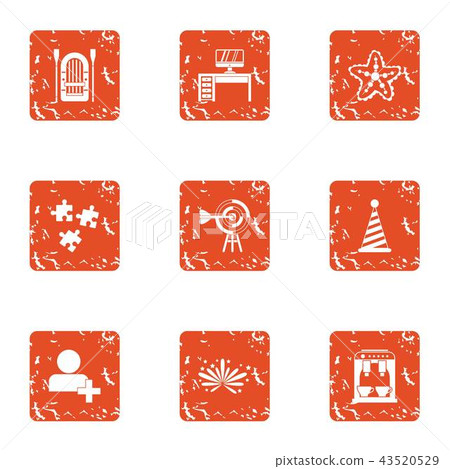 Increase icons set, grunge style 43520529