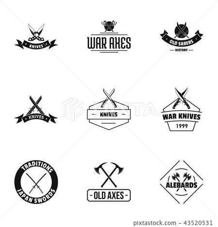 War arena logo set, simple style War arena logo set, simple style 43520531