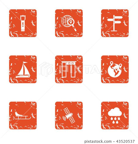 Satellite weather icons set, grunge style Satellite weather icons set, grunge style 43520537