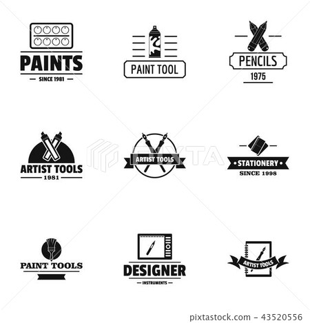 Decorator logo set, simple style Decorator logo set, simple style 43520556
