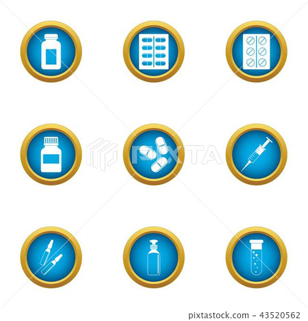 Lozenge icons set, flat style 43520562