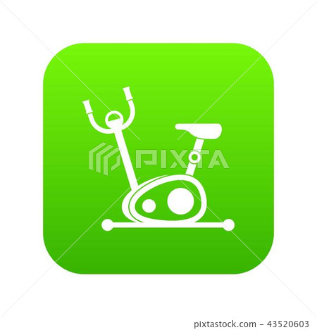 Exercise bike icon digital green 43520603