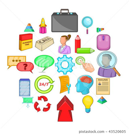 Headhunter icons set, cartoon style 43520605