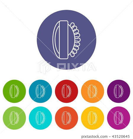 Massage brush icons set vector color 43520645