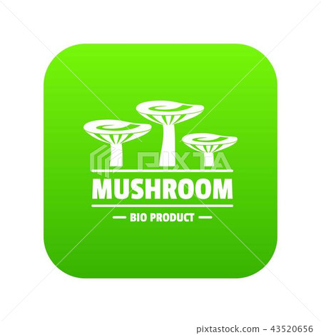 Mushroom bio organic icon green vector 43520656