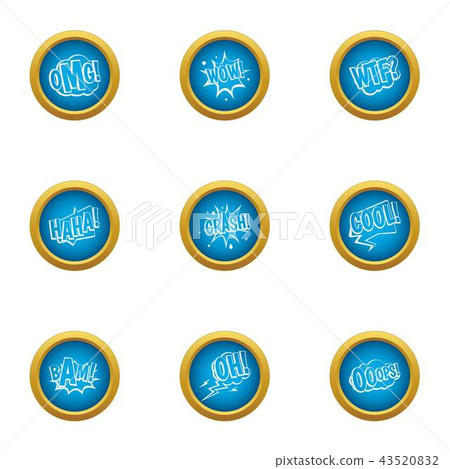 Wow icons set, flat style Wow icons set, flat style 43520832