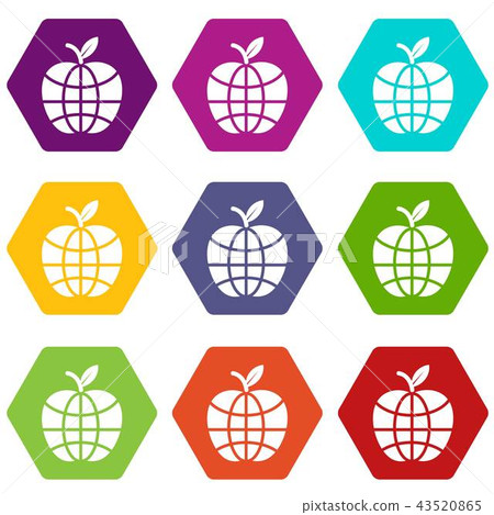 World apple icons set 9 vector World apple icons set 9 vector 43520865