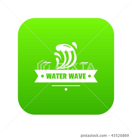 Clean wave water icon green vector Clean wave water icon green vector 43520869