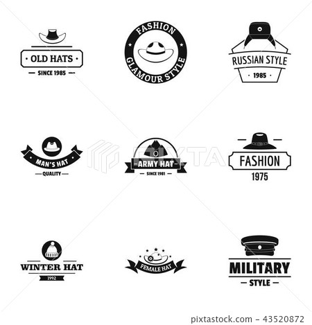 Icecap logo set, simple style Icecap logo set, simple style 43520872