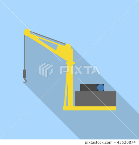 Sea port crane icon, flat style Sea port crane icon, flat style 43520874