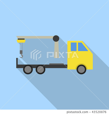 Crane truck icon, flat style Crane truck icon, flat style 43520876