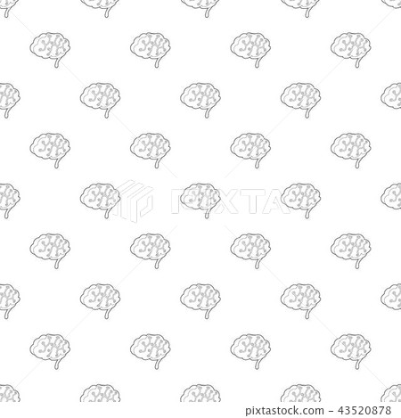 Sensors on human brain icon, outline style 43520878