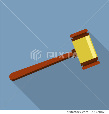 Justice wood gavel icon, flat style Justice wood gavel icon, flat style 43520879