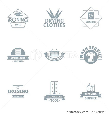 Iron logo set, simple style 43520948