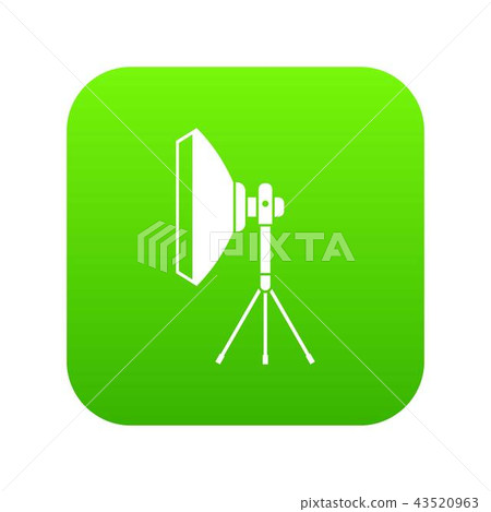 Studio lighting equipment icon digital green Studio lighting equipment icon digital green 43520963