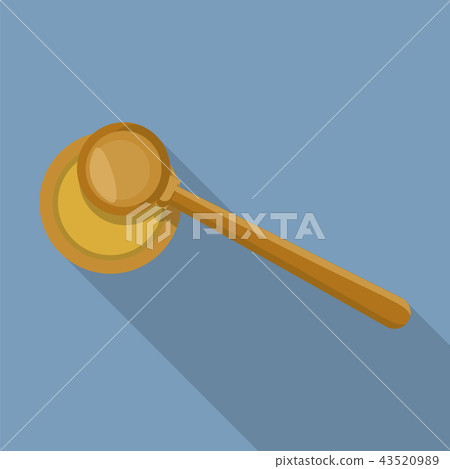 Top view judge gavel icon, flat style Top view judge gavel icon, flat style 43520989
