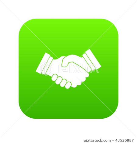 Business handshake icon digital green Business handshake icon digital green 43520997
