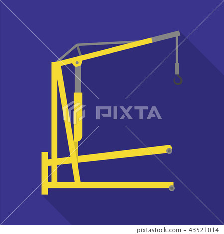 Metal lift crane icon, flat style 43521014