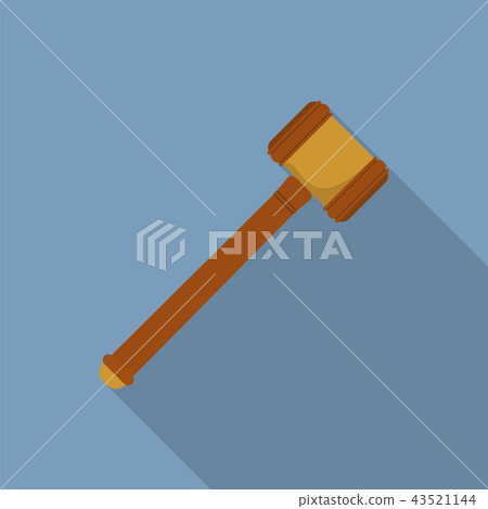 Judge hammer icon, flat style Judge hammer icon, flat style 43521144