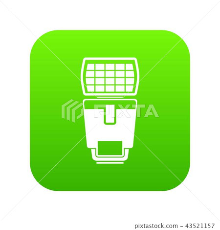 Lighting flash for camera icon digital green Lighting flash for camera icon digital green 43521157