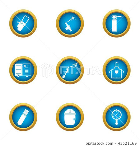 Working with gas icons set, flat style 43521169