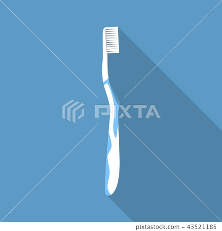 Silicone toothbrush icon, flat style 43521185