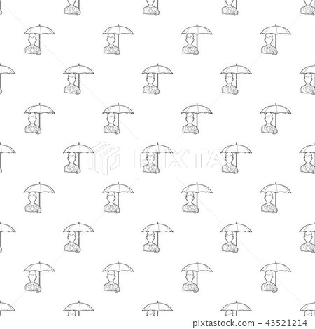 Businessman with open umbrella icon, outline style 43521214