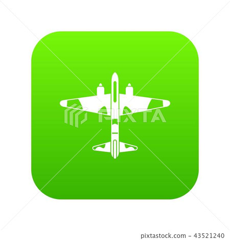 Military fighter aircraft icon digital green Military fighter aircraft icon digital green 43521240