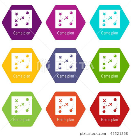 Game plan icons set 9 vector 43521268