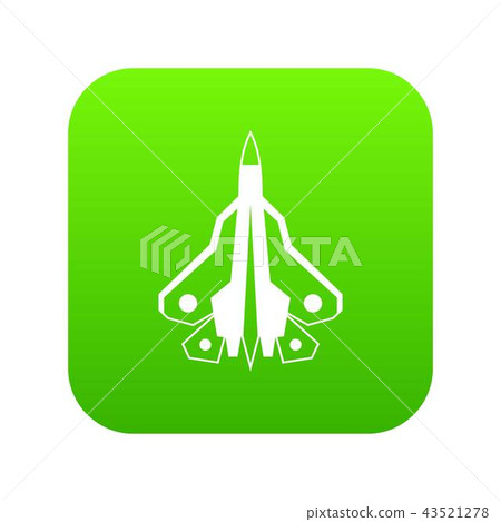 Military fighter plane icon digital green Military fighter plane icon digital green 43521278