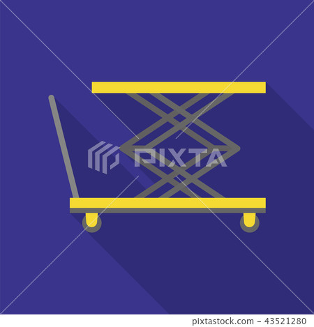 Hand hydraulic lift icon, flat style 43521280
