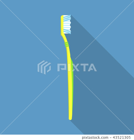 Morning toothbrush icon, flat style 43521305