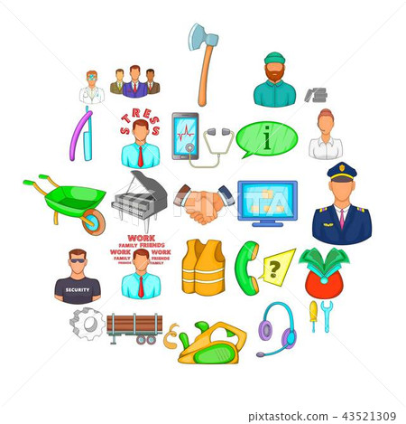 Profitable proposition icons set, cartoon style Profitable proposition icons set, cartoon style 43521309